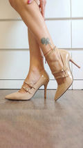 Double-strap pump shoes