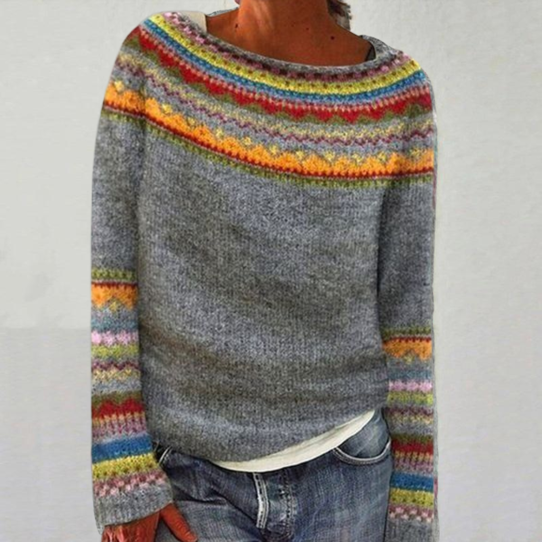 Cozy Retro Sweater - Hether