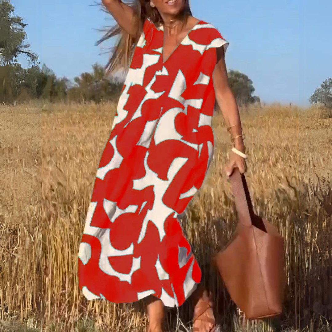 ELENA | Printed V-Neck Dress