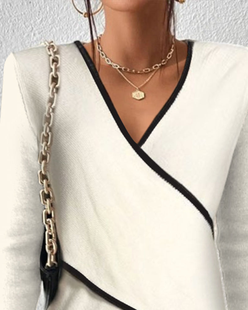 Irish sweater - elegant with a V-neck