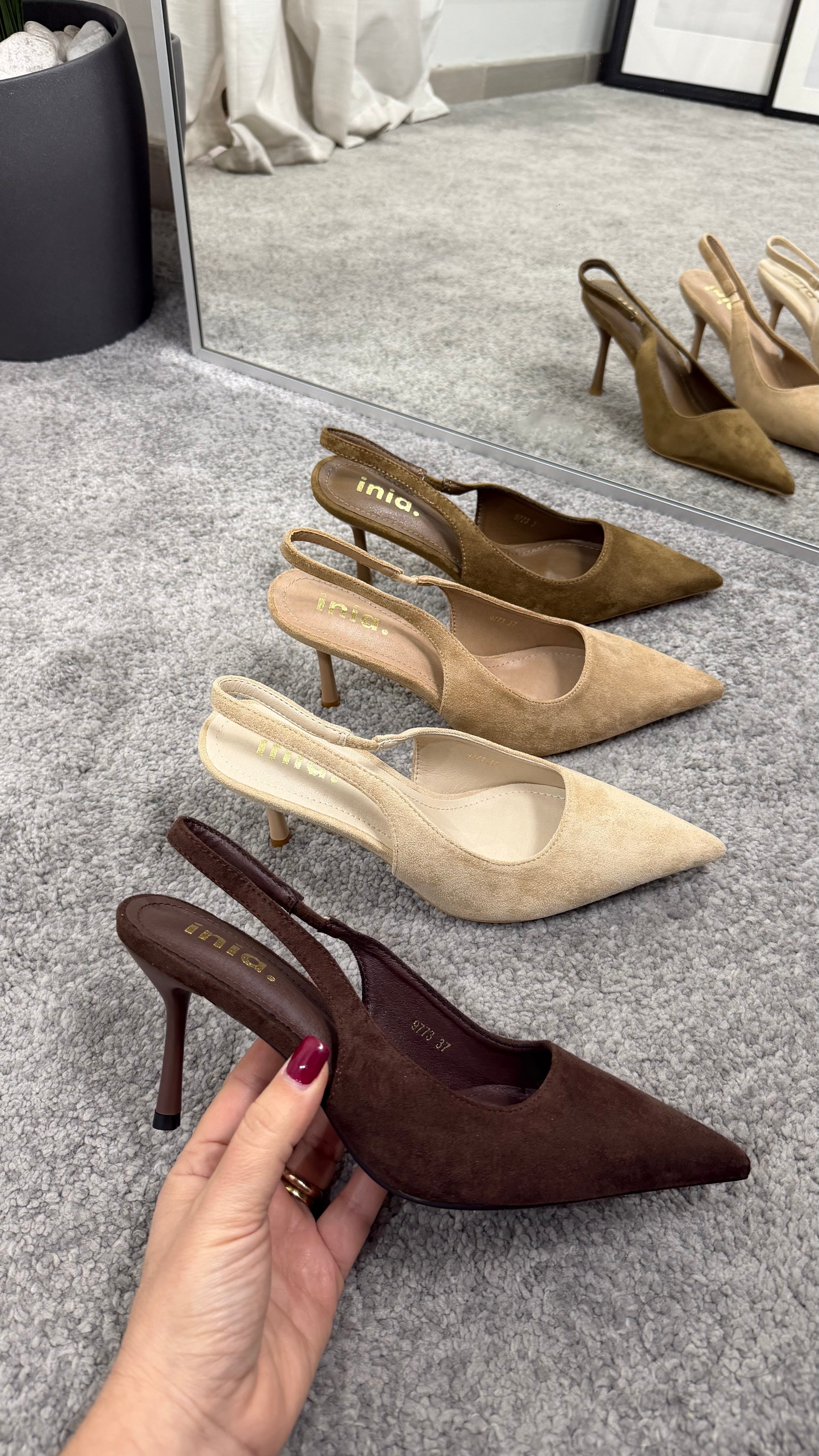 Slingback Scamosciata 8 cm