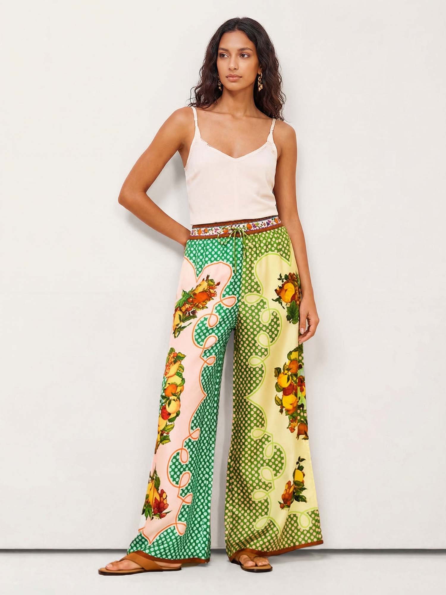 Multi-colored Retro Graffiti Lemon Pants