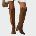 Orthopedic leather knee-high boots