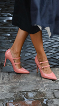 Double-strap pump shoes