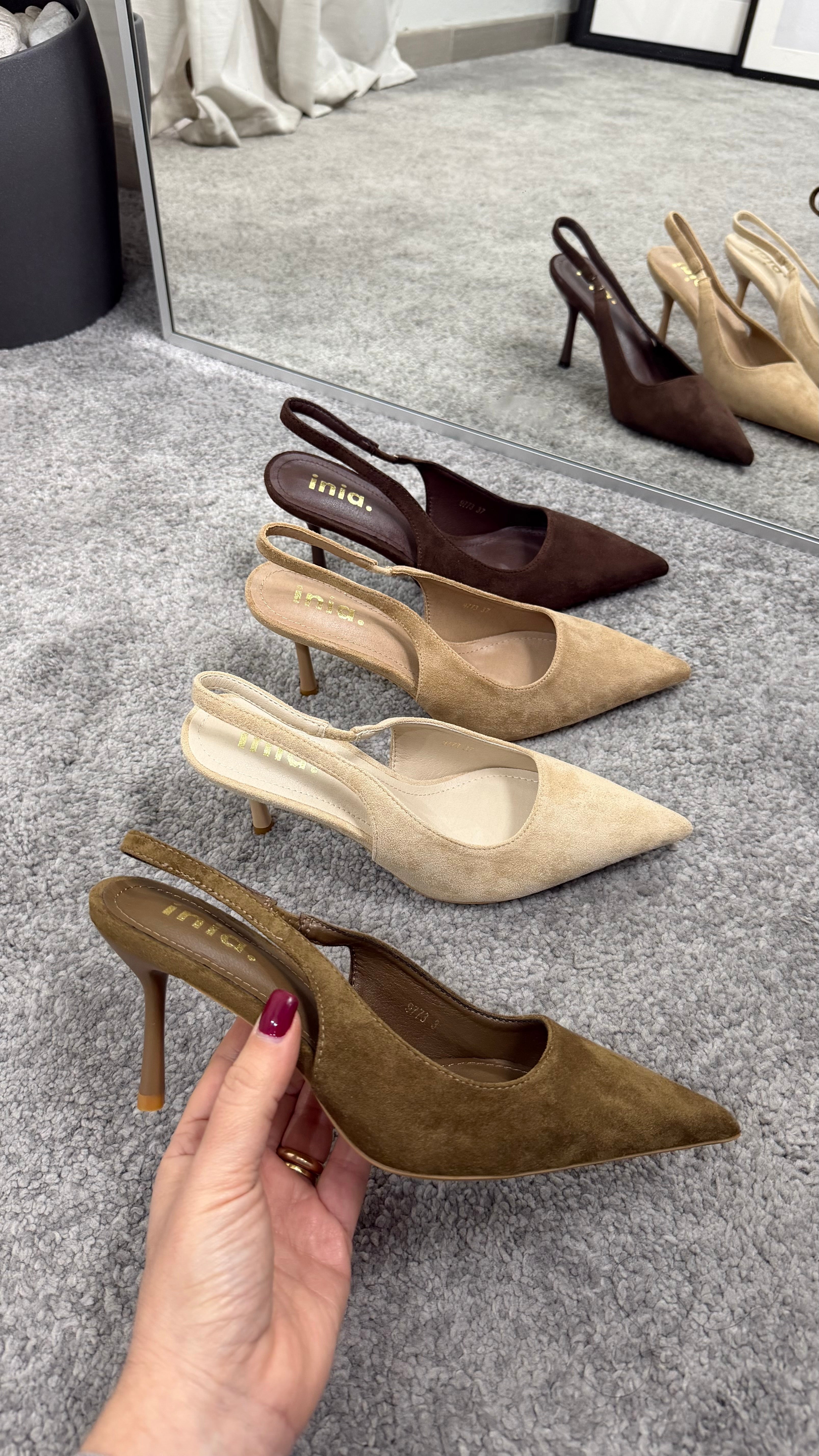 Slingback Scamosciata 8 cm