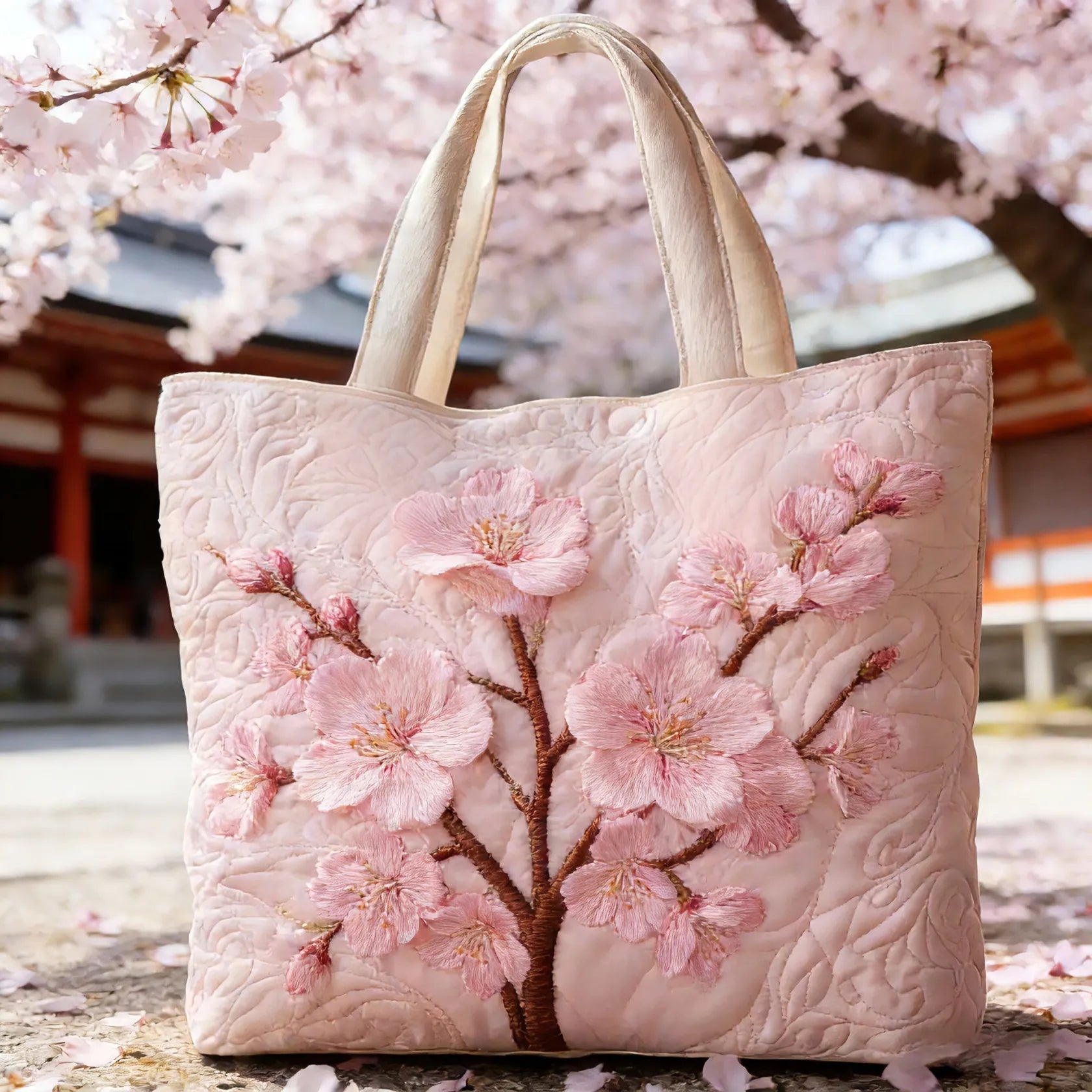 Handmade Quilted Tote Bag | Quiet Bloom