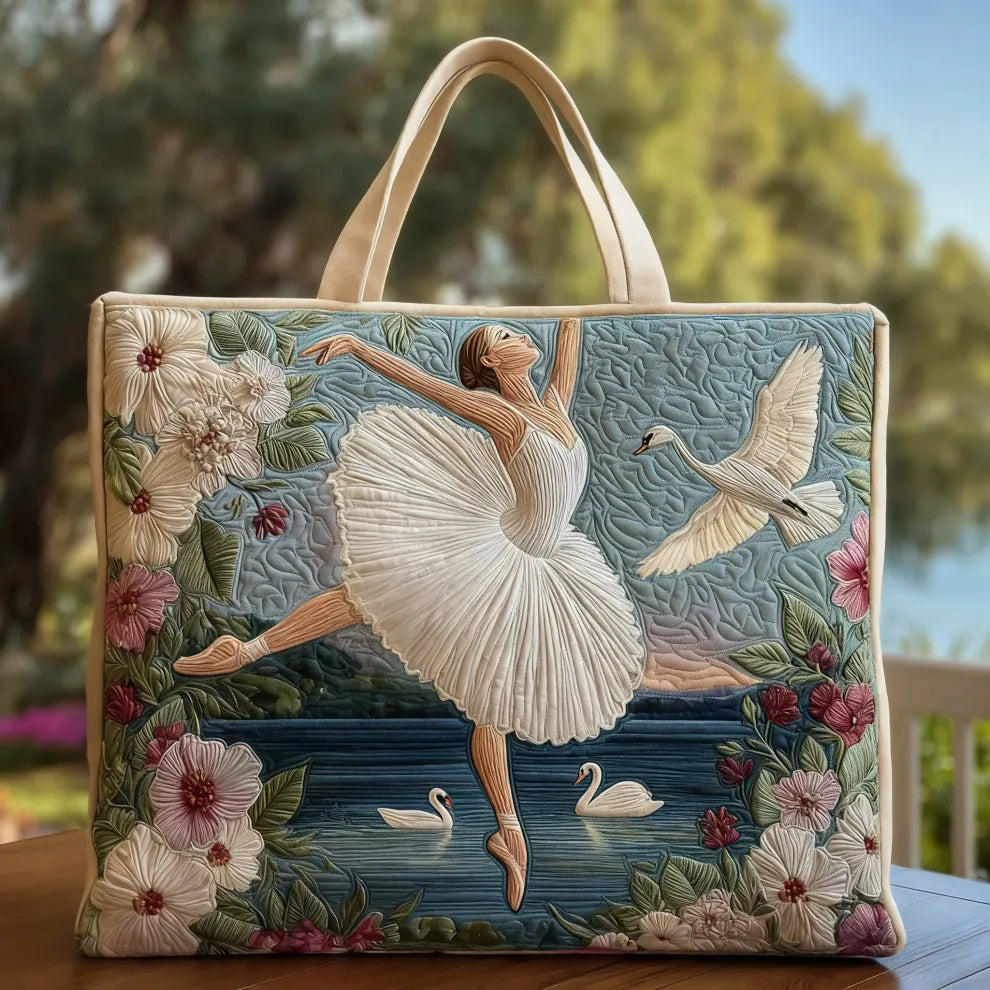 Duck Ballet Elegance | Handmade Quilted Bag