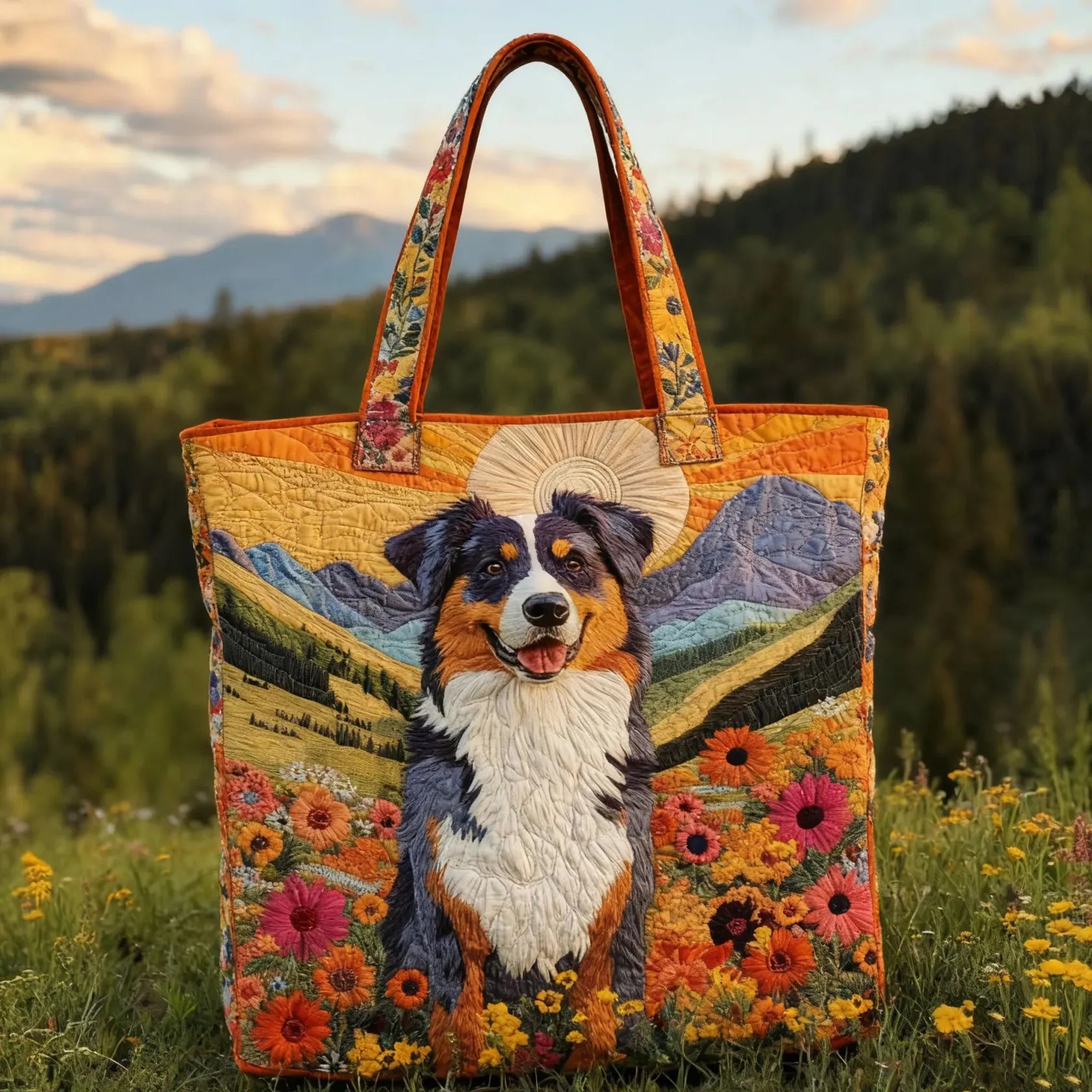 Handmade Quilted Tote Bag - Mountain Companion