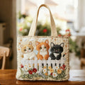 Cats in the Garden | Handmade Quilted Bag