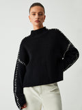 Alma - Turtleneck sweater with pique details