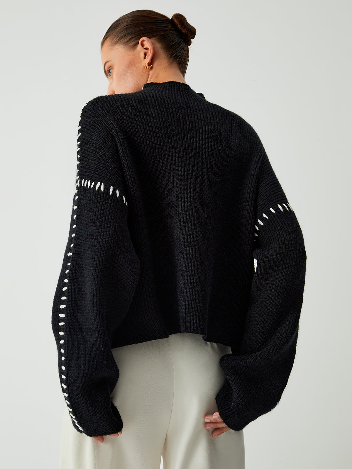 Alma - Turtleneck sweater with pique details