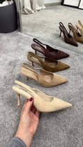 Slingback Scamosciata 8 cm