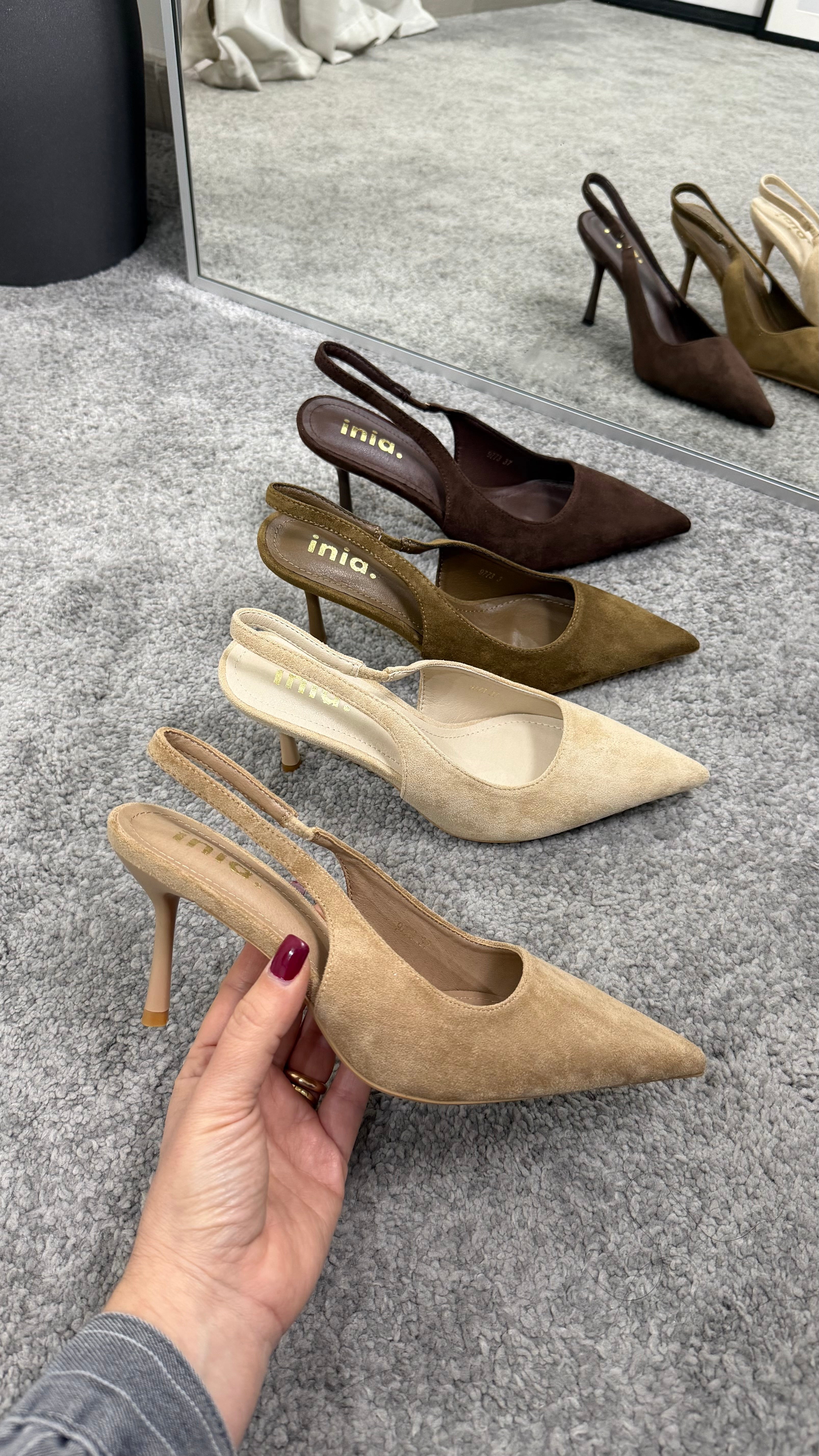 Slingback Scamosciata 8 cm