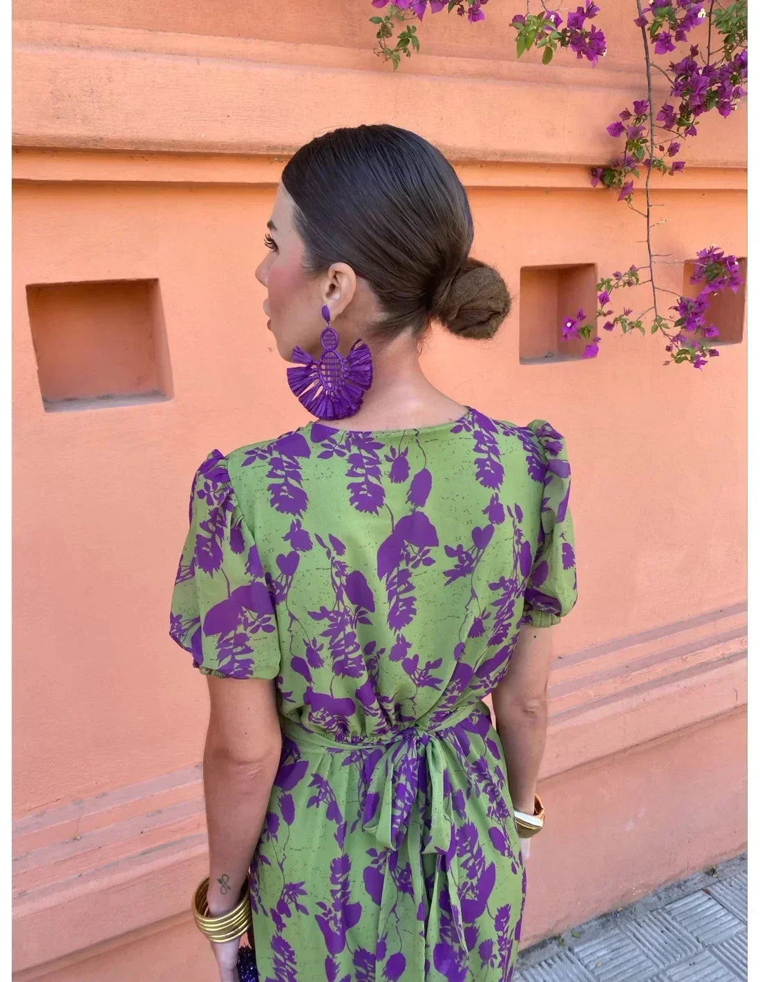 Volley - Women's Midi Dress with Swirl Print
