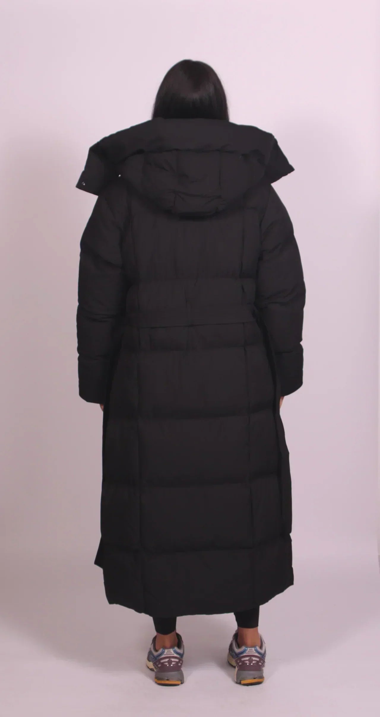 Carman - Long puffer coat with a belt