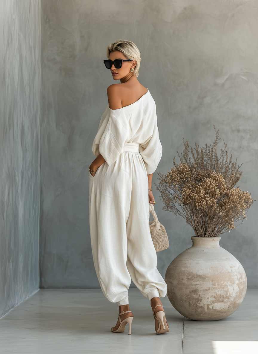 Lissa | Soft Off-the-Shoulder Top and Skinny Pants Set