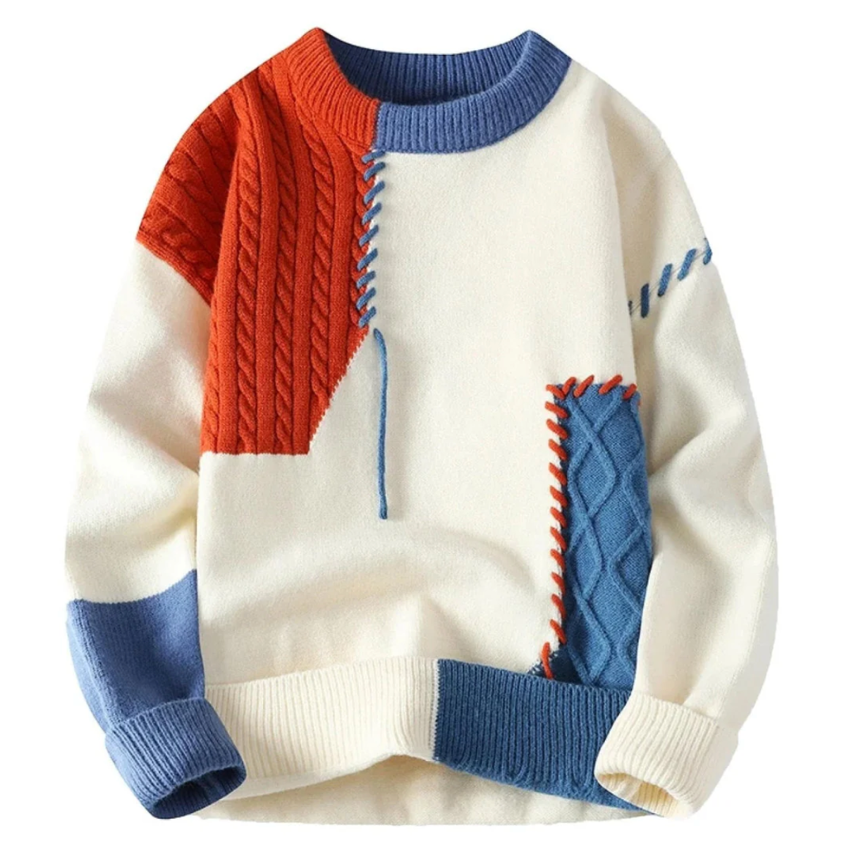 Verre Blanc™ | Stylish Patchwork Sweater