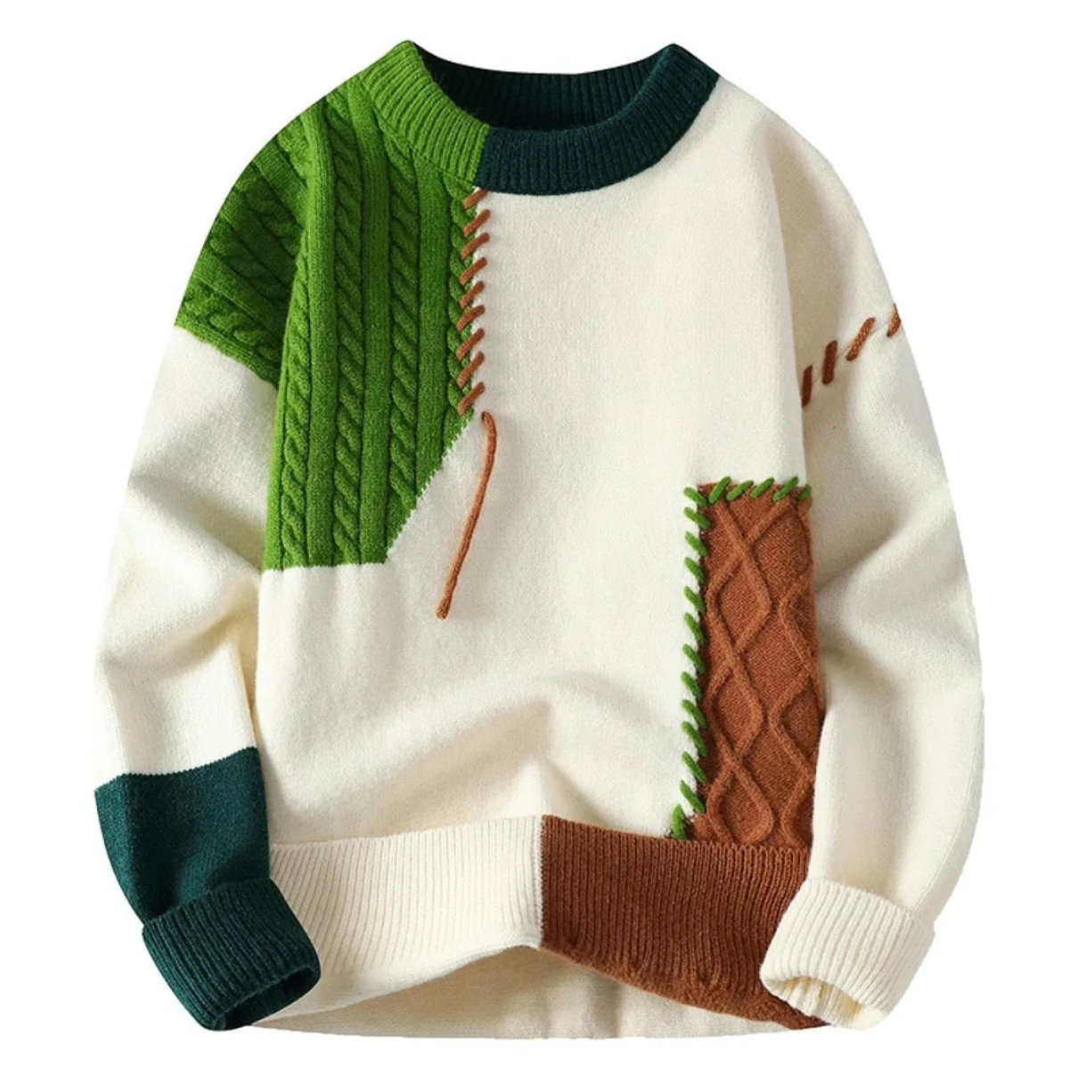 Verre Blanc™ | Stylish Patchwork Sweater