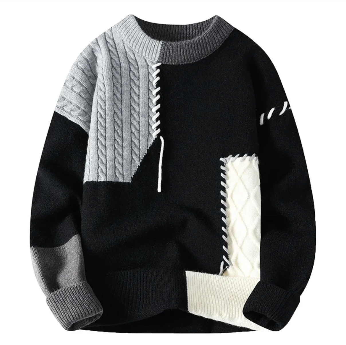 Verre Blanc™ | Stylish Patchwork Sweater
