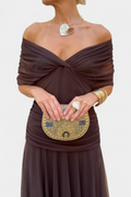 Florandrea | Long floral dress with a V-neck