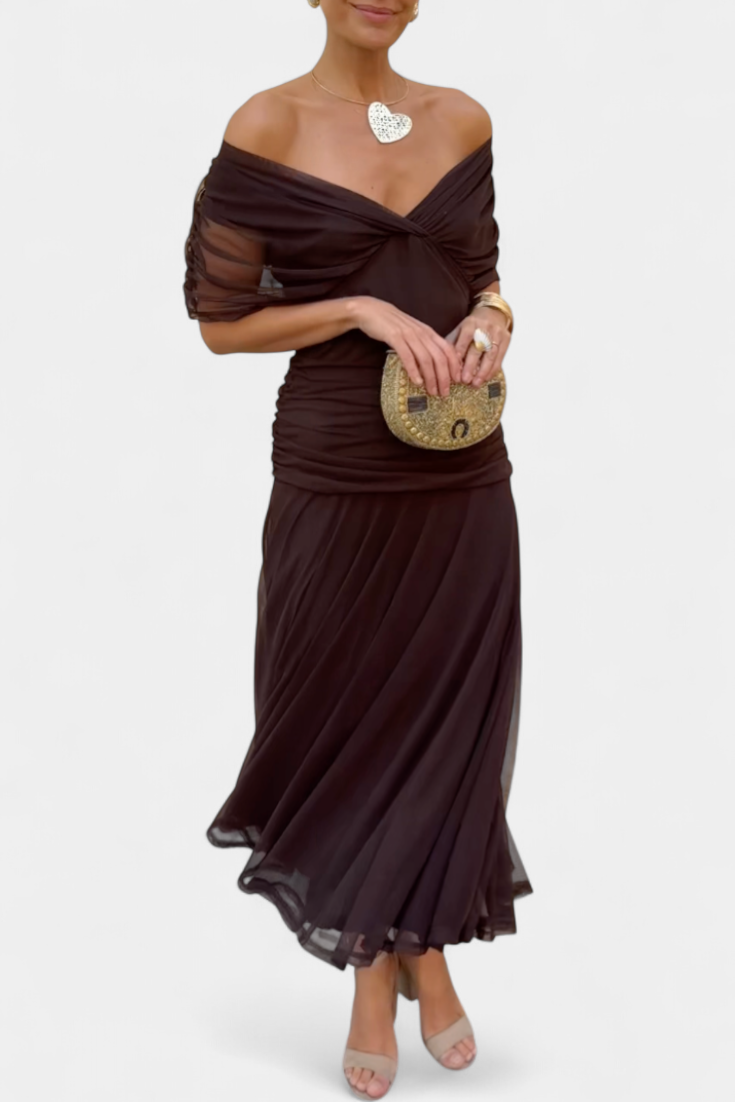 Florandrea | Long floral dress with a V-neck