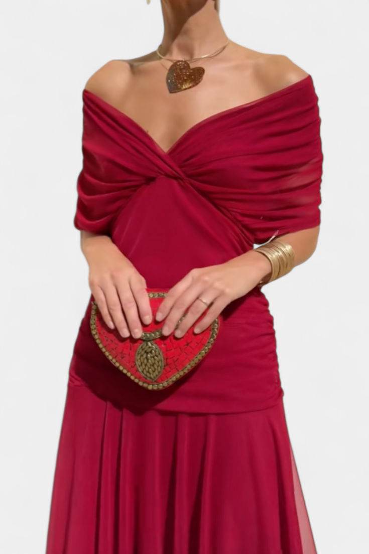 Florandrea | Long floral dress with a V-neck