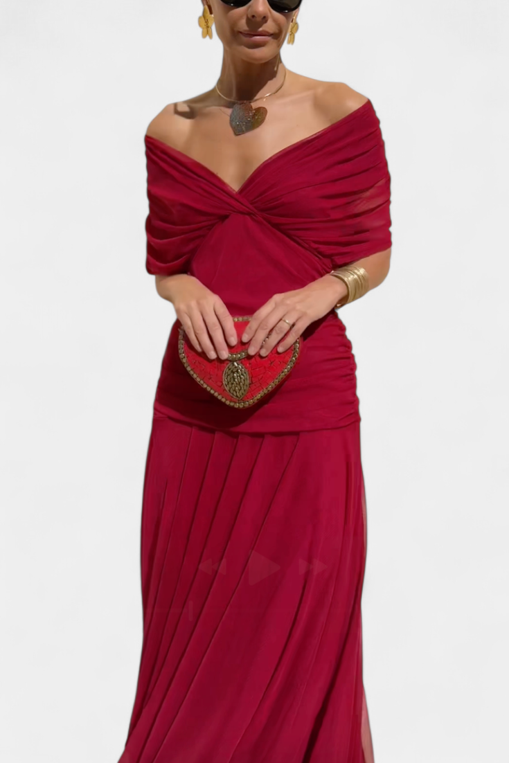 Florandrea | Long floral dress with a V-neck