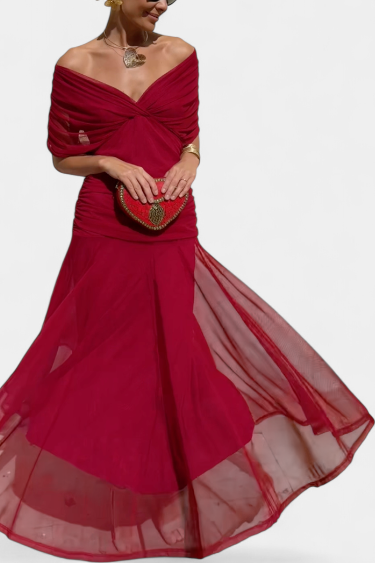 Florandrea | Long floral dress with a V-neck