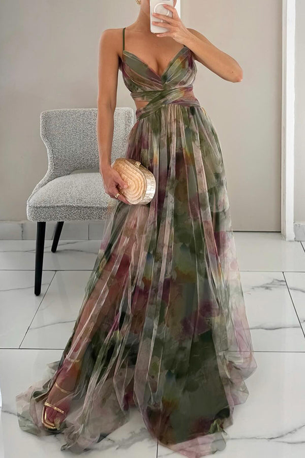 Alina - Trendy V-Neck Long Dress for Women