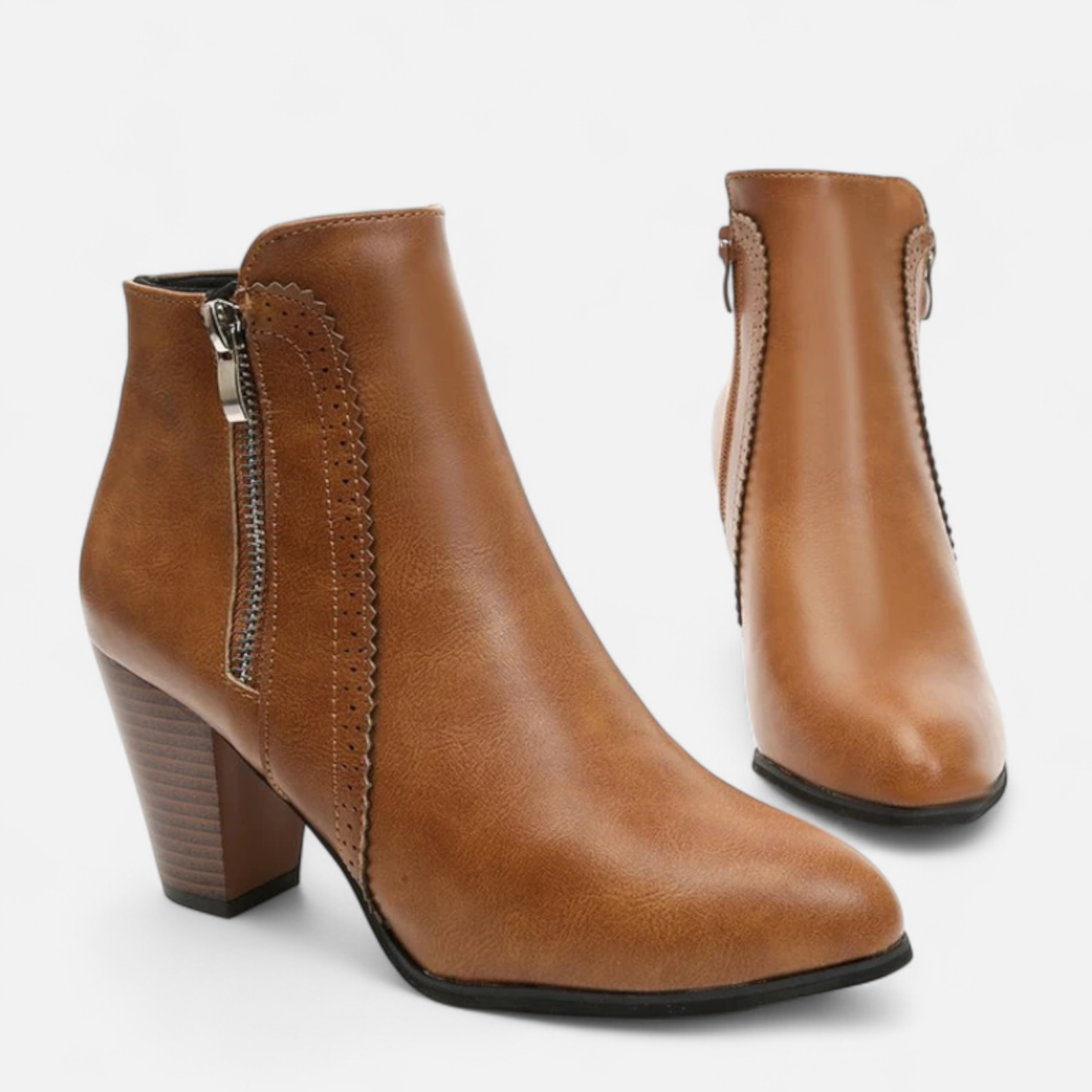 Eloan | Retro ankle boots with a heel and side zipper