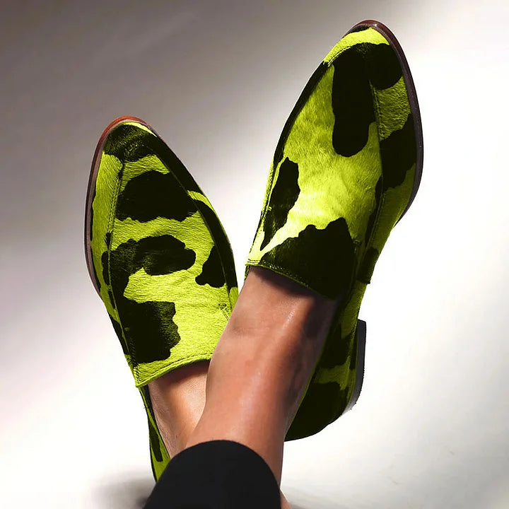 Modern Loafer Boots with Animal Print