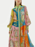 Vintage-inspired printed midi dress