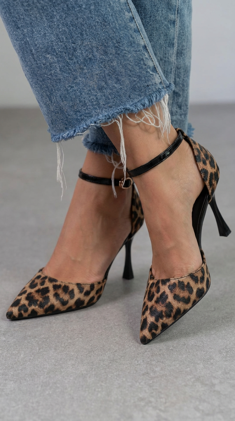 Heel with ankle strap