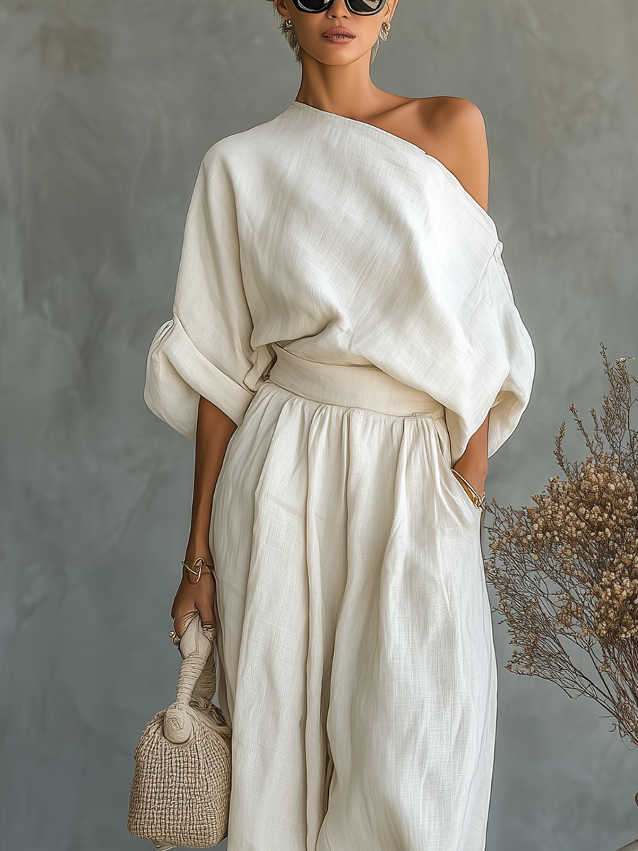 Lissa | Soft Off-the-Shoulder Top and Skinny Pants Set