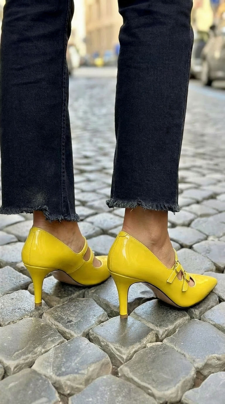 Double-strap pump shoes
