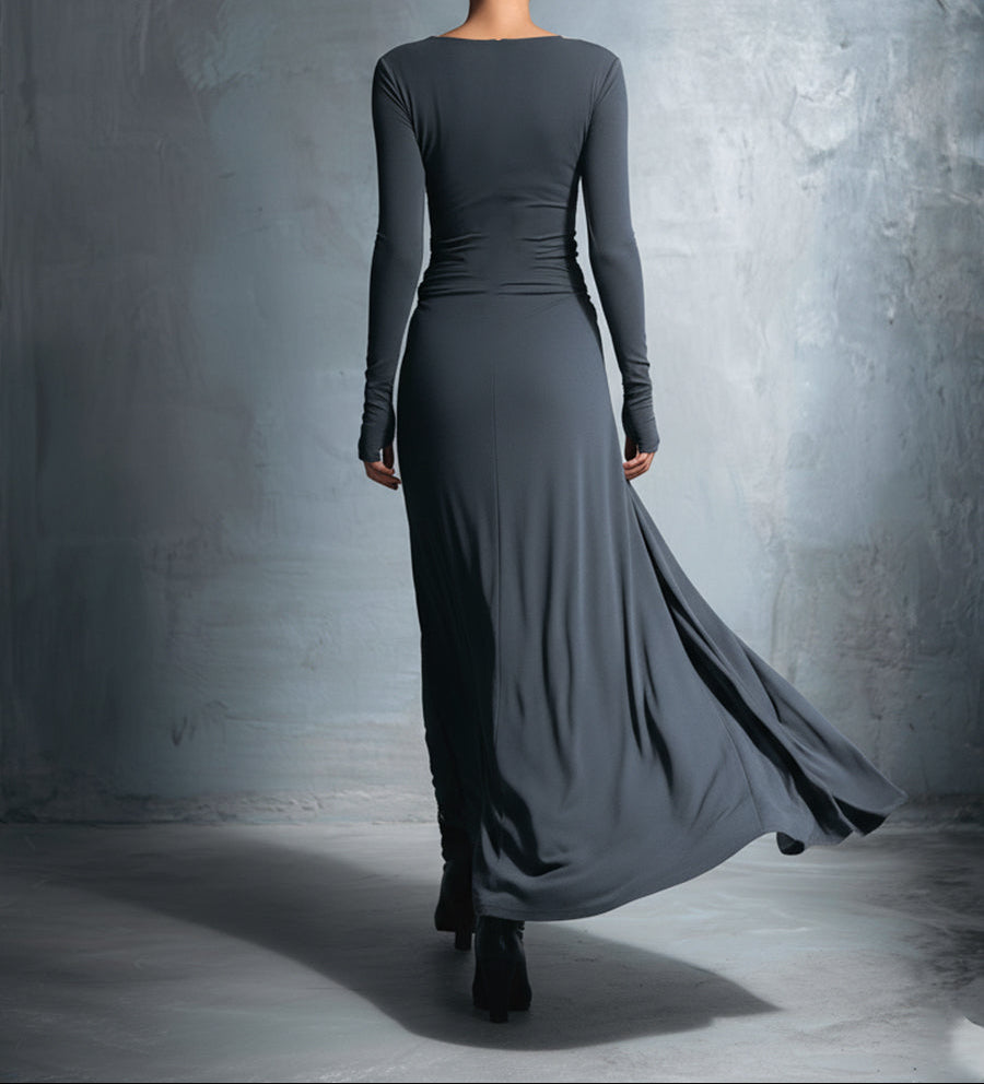 Alba - Long dress with side tie