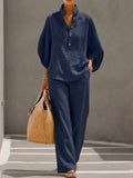 Muriel | Suit with bell sleeves and wide-leg pants