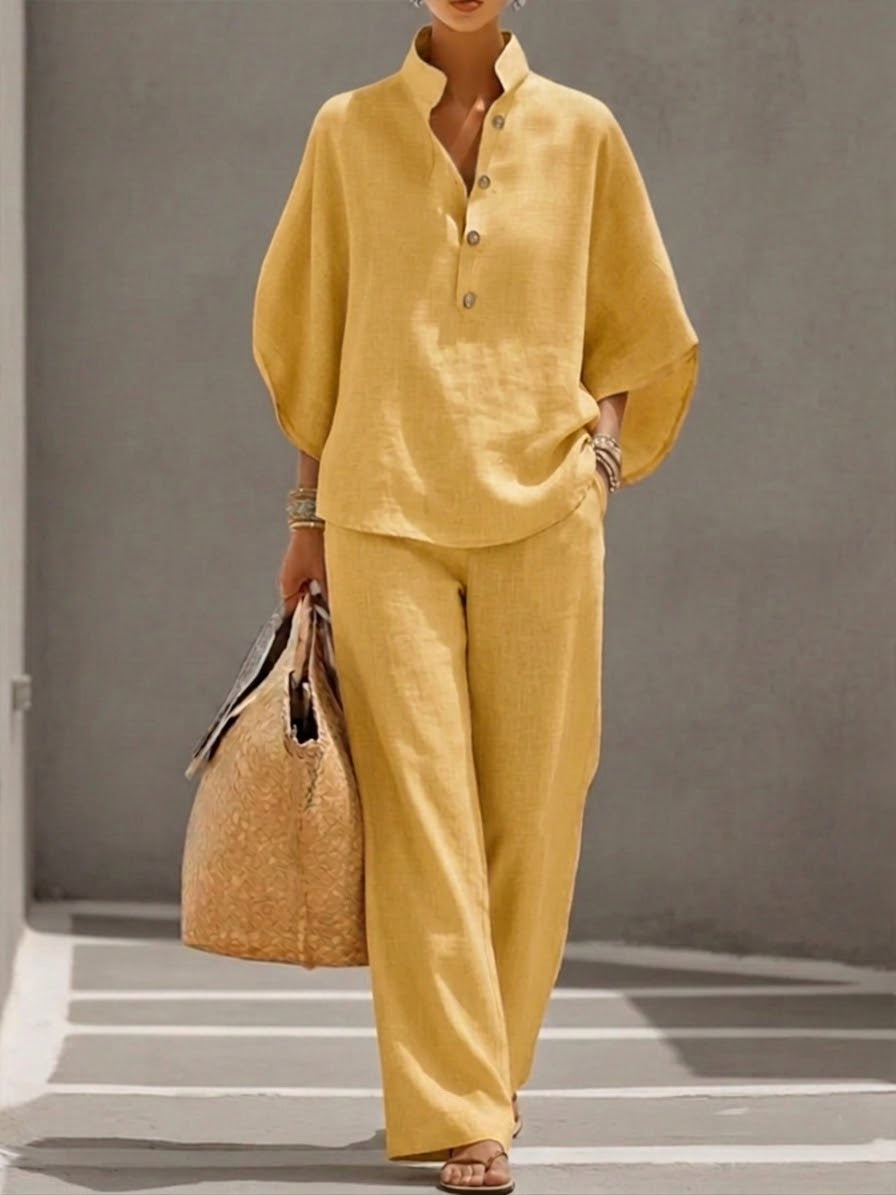 Muriel | Suit with bell sleeves and wide-leg pants