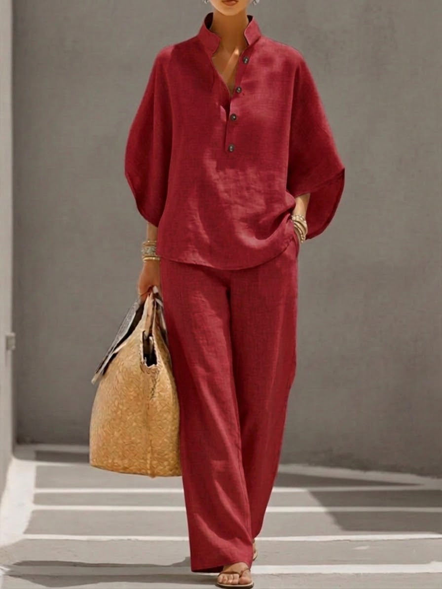 Muriel | Suit with bell sleeves and wide-leg pants