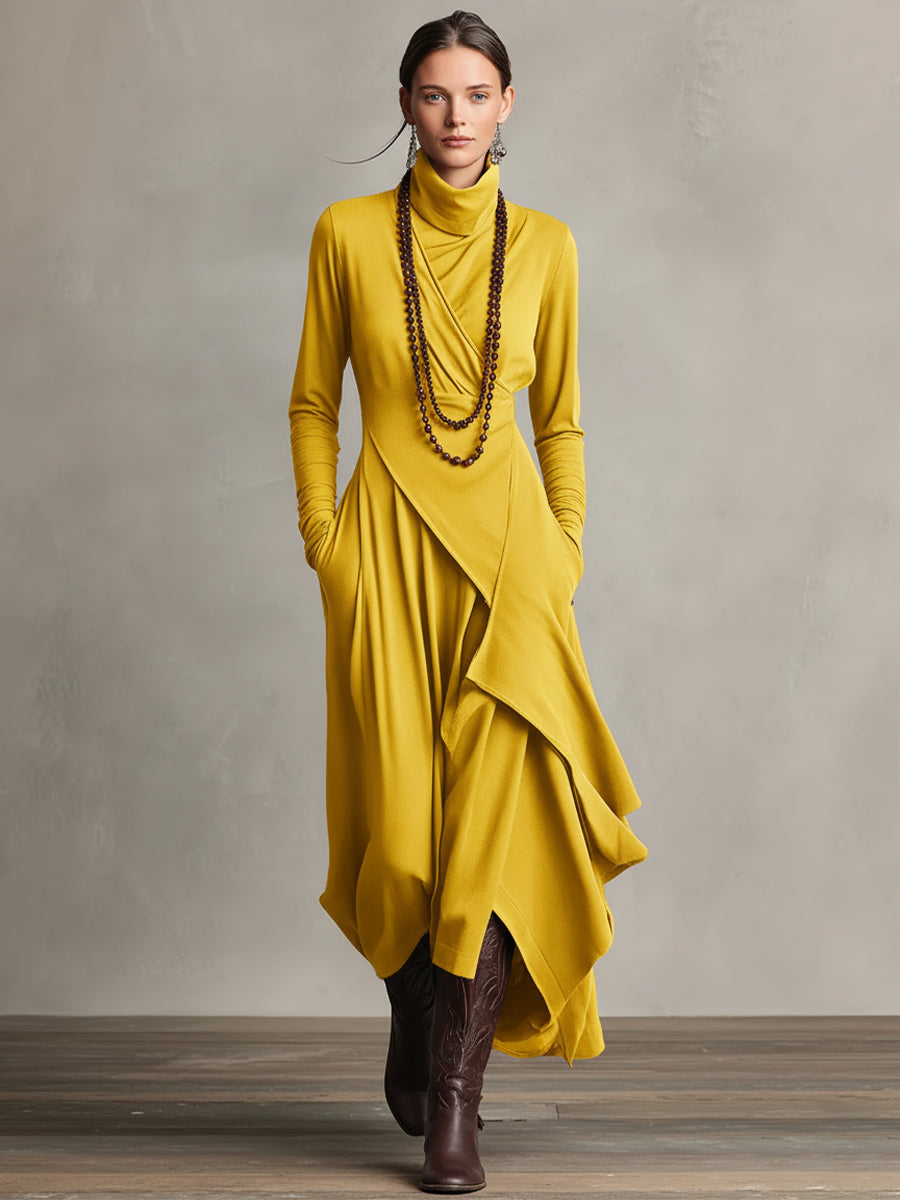 Women's Asymmetric Jacket Maxi Dress in Purple